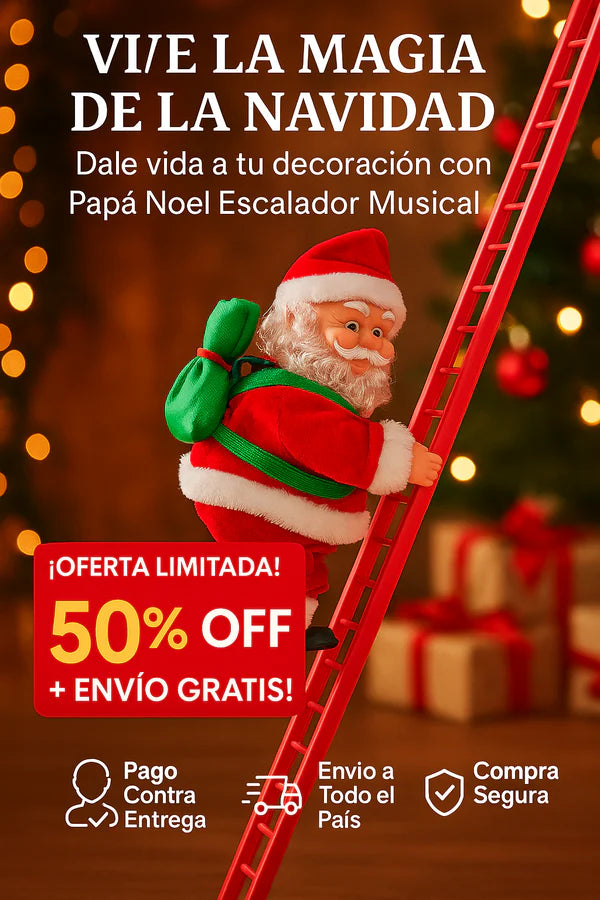 Papá Noel Escalador Musical | Vive la Magia de la Navidad